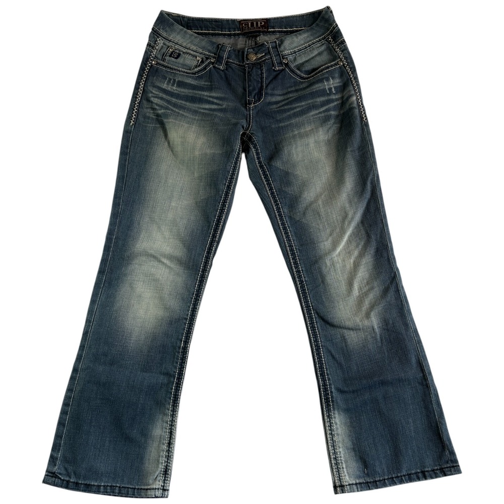 Cowgirl Up Bootcut Jeans Womens 28 Blue‎ Denim Medium Wash Everyday Rhinestone